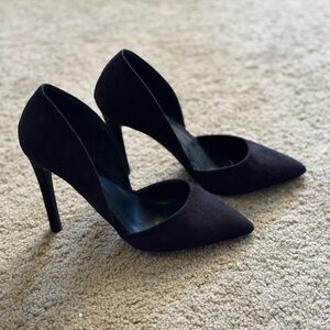 Charlotte Russe Black Faux Suede Stilletto Heels
